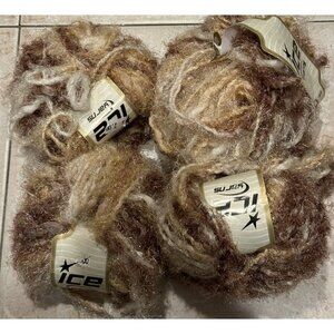 Ice Yarns Sparkle Lurex Nylon yarn Variegated Beige Brown 4 Skeins X 50 Gms